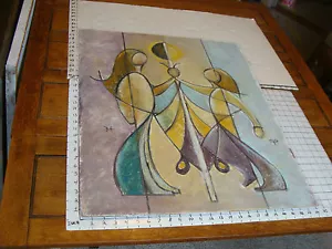 Original ROSE SUSLOVICH ART: GIRLS W/ ZODIAC SYMBOLS, 24 x 30", on masonite - Picture 1 of 3