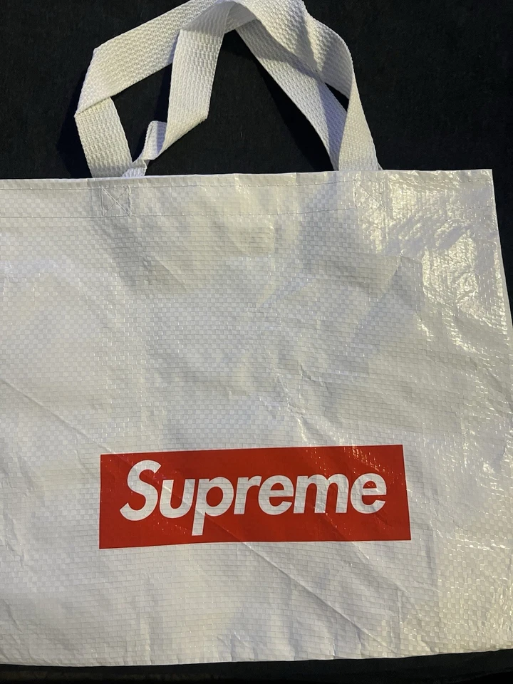 Bolso de Mano Supreme Reutilizable Blanco Rojo Caja Logo Nuevo Foto 1 de 4