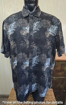 Nat Nast Linen Shirt Mens XL Black Button Up Short Sleeve American Fit - Image 1 of 4