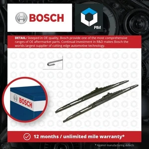 2x Wiper Blades (Pair) fits CITROEN C8 3.0 Front 02 to 05 Windscreen Set Bosch - Picture 1 of 4