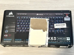 CORSAIR K63 Wireless Mechanical Gaming Keyboard Blue Backlight Cherry MX Red - Picture 1 of 15