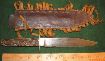 LANDERS FRARY & CLARK AETNA Works  Grand Prize" 11" Bowie Knife & Leather Sheath - Image 1 of 4