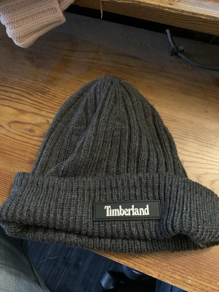 Timberland HOMBRE Puños ELASTIZADOS Gorro Tejido Sombrero Adulto Talla Única SOMBRERO GRIS Foto 1 de 1