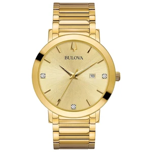 Bulova futuro Men's stainless steel Gold tone Diamond Accents Watch 97D115 - Picture 1 of 11
