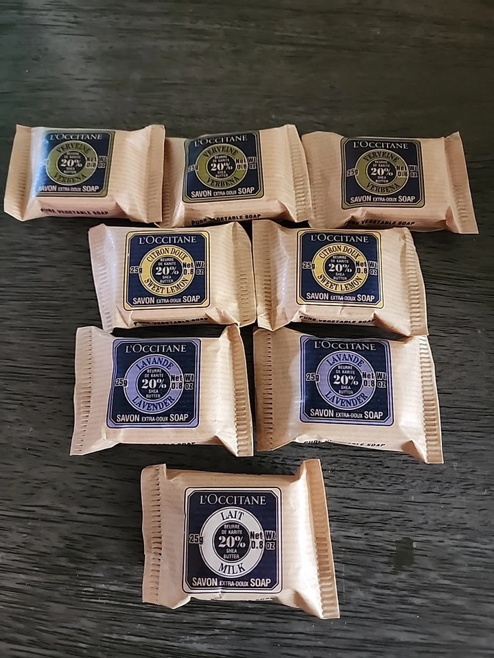 L'Occitane Verbena - Limón Dulce - Lavanda - Jabón de Leche 25g Lote de 8 Nuevos 0.8oz Foto 1 de 4