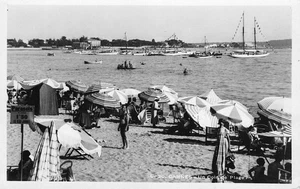 RPPC CANNES Un Coin de Plage France Beach Scene Vintage Postcard ca 1940s - Picture 1 of 1