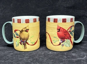 Lenox Wintergrüße Tartan Paar Cardinal Kaffeetassen - Bild 1 von 4
