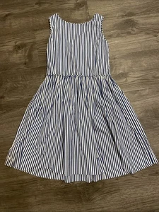 Polo Ralph Lauren Dress Girl’s Kids Size 10 Blue/White Striped - Picture 1 of 4