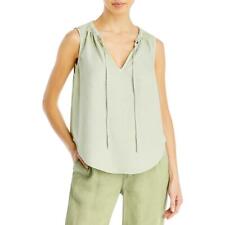 Bella Dahl Womens Green Tencel Tie Neck Top Blouse Shirt XS BHFO 8934