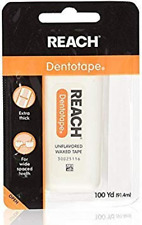 6 Pack Reach Dentotape Unflavored Extra Thick Waxed Tape 100 Yards. Dental Floss