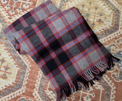Vintage Plaid Tartan Blanket Heavy Wool Scotland 1950s - Image 1 of 4