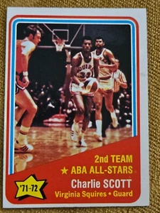1971-72 Topps #258 Charlie SCOTT AS 2° squadra ABA All-Stars - Foto 1 di 6