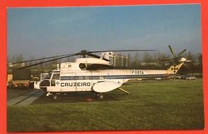 Aerospatiale SA330J Puma F-ODTA of Cruzeiro Taxi Aerie Helicopter Postcard - Bild 1 von 1