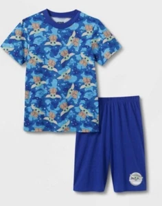 Star Wars Baby Yoda Boy’s Pajamas XS 4/5 2 Piece Set Top Shorts Blue New - Picture 1 of 1