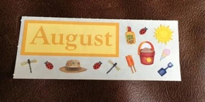 🔥VINTAGE Creative Memories Stickers MONTHS AUGUST SUN BEACH ICE CREAM NLA NOS * - Picture 1 of 1