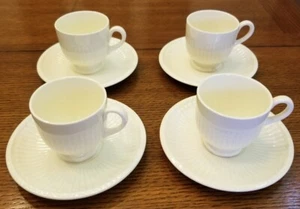 Wedgwood & Barlaston of Etruria EDME Small Tea Cups And Saucers Set of 4 NICE! - Picture 1 of 3