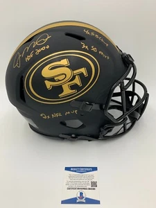 JOE MONTANA signed 49ERS AUTHENTIC Speed ECLIPSE Helmet w/4 INSCRIPTIONS-BECKETT - Picture 1 of 9