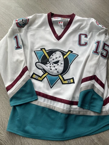 Getzlaf CCM Vintage Anaheim Ducks NHL Hockey Jersey White Captain C Size 50 Cover