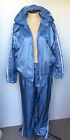 L 90s Lavon Tracksuit Frost Blue Hooded White Trim Made in Russia Vintage