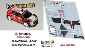 DECAL 1/43 - SKODA FABIA R5 - GIANESINI - Rally Valtellina 2017 - Imagen 1 de 1