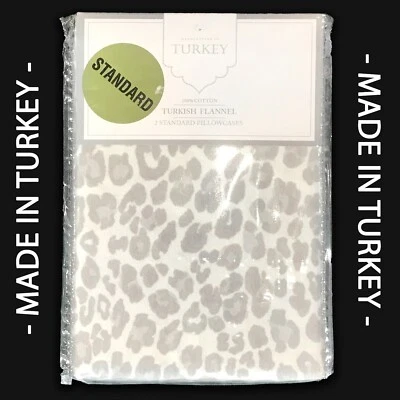 2 Турция турецкая фланель стандарт наволочки 100% хлопок серо-серый леопард - Изображение 1 из 4