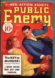 PULP: PUBLIC ENEMY // June 1936 // Hero Pulp // RARE // Violent cover - Picture 1 of 1