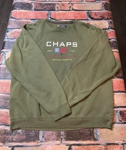 Vintage Chaps Ralph Lauren Sweater Mens XL Green Pullover Crewneck - Picture 1 of 7