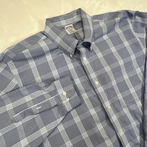 Brooks Brothers Blue Dress Shirt Mens XXL Button Down Regent Fit Non Iron Supima - Picture 1 of 7