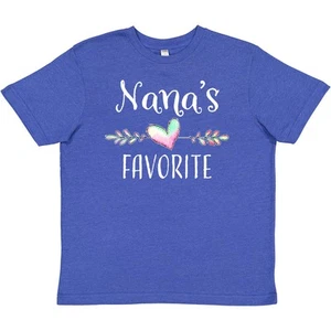 Inktastic Nana's Favorite- Heart Grandchild Youth T-Shirt Nana Grandmother Love - Picture 1 of 10