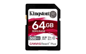 Kingston Canvas React Plus 64GB SDXC Memory Card UHS-II 300R/260W U3 V90 for Ful - Picture 1 of 6