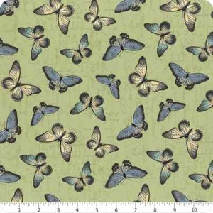Garden Grace Sage Butterfly Toss 44" Wide Wilmington Quilt Fabric - Picture 1 of 5
