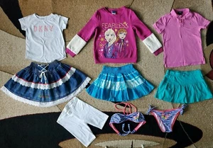 Lot of 9 Girl Clothes Skirt Skort Sweater Swimwear Bike Shorts T-Shirt Sz 6-8y.o - Picture 1 of 11