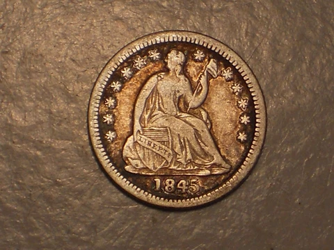 1845 Seated Liberty Half Dime (VF & Attractive) Cover