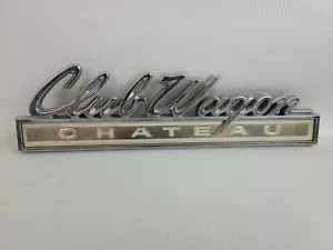 Vintage Club Wagon Chateau emblema in metallo parte decalcomania 9,5 pollici - Foto 1 di 5