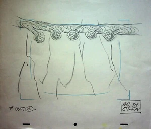 The Pebbles and Bamm-Bamm Show 1971 Production Hand Drawn Background Pencil - Picture 1 of 2