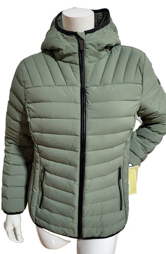 NUOVA GIACCA TAMPONE CON CAPPUCCIO ULTRA LEGGERA MICHAEL KORS IN SAGE