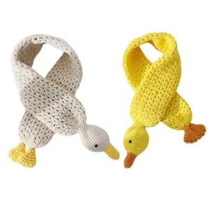 Handcrafts Kids Scarf with Cute Cartoon Duck Designs Soft Woolen Knit Scarves - Picture 1 of 10