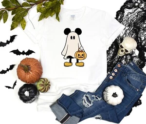 Mickey Mouse Ghost Shirt Halloween Shirt Halloween Costume Trick or Treat Shirt - Picture 1 of 15