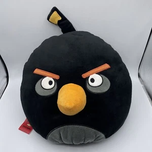 Angry Birds Black Bomb Bird Pillow Plush Microbead Stuffed Animal Decor 12x12 - Picture 1 of 7