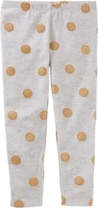 OshKosh B'Gosh Kid Girls' Gold Dot Leggings Size 5,6,7 - Picture 1 of 1