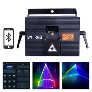 iOS Android App DMX iLDA 5W RGB Animation DJ Party Stage Projector Laser Lights - Picture 1 of 16