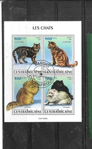 CENTRAL AFRICA 2021 CATS SOUVENIR SHEET BEAUTIFUL CTO USED S/S NEW STAMPS - Picture 1 of 1