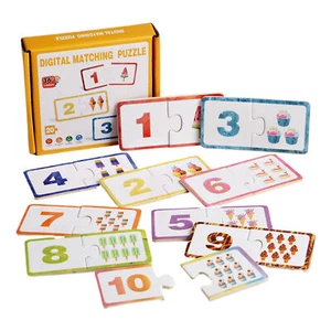 Matching Puzzle Game Wooden Toddler Educational Toy Number Matching Game Set - Picture 1 of 12