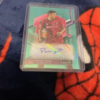 2023 Topps Finest MLS Aqua Miguel Perez Rookie Auto /75 - Image 1 of 2