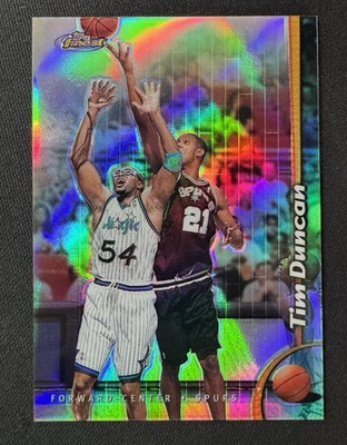 Topps Finest Tim Duncan 1999 sin protector paralelo doble refractor 190 Foto 1 de 3