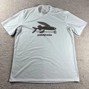 Patagonia Trident Trout Fish Logo T-Shirt White Men’s Size Large - Picture 1 of 7