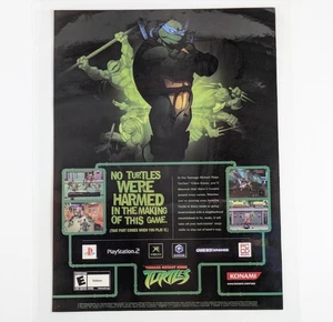 Teenage Mutant Ninja Turtles 2003 video game Laminated Ad TMNT Konami Gift - Picture 1 of 6