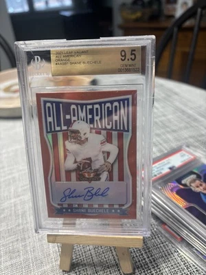 Shane Buechele RC 2021 Leaf Valiant Platinum Orange ￼Auto /50 BGS 9.5 Auto /10 - Image 1 of 3