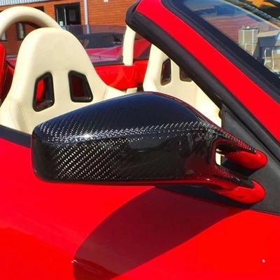 Real Carbon Fiber Side Wing Mirror Covers Cap Replace for Ferrari F430 2005-2009 - Image 1 of 4