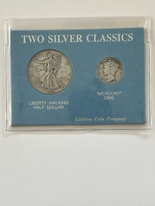Zwei Silberklassiker, 1945 Walking Liberty Half und 1943 Mercury Dime - Bild 1 von 13